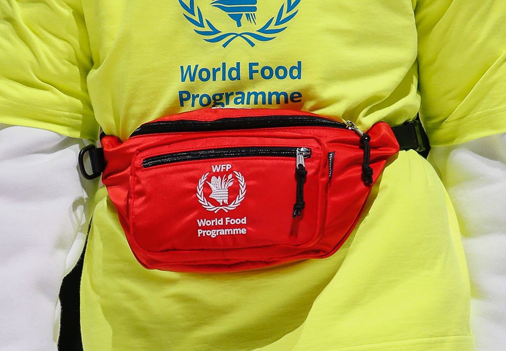 Reference image illustrating Balenciaga Fall 2018 Bags: Loud Logos, Puppy Prints, and a World Food Programme Partnership