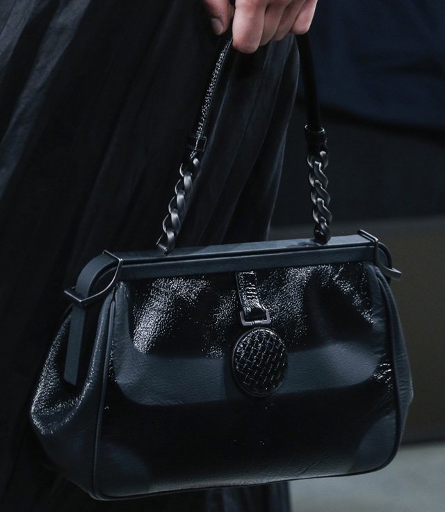 Reference image illustrating Bottega Veneta Spring 2014 Handbags: A Dark, Muted Collection of Luxe Duffels and Exotic Leathers