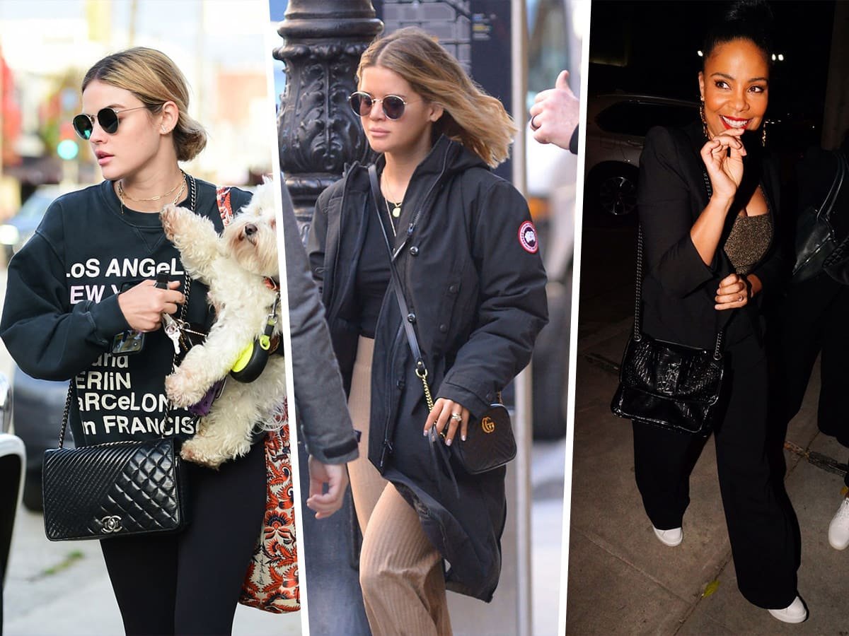 Reference image illustrating Celebrities Spotted with Givenchy GV3, Gucci Marmont, and Celine Bags in LA and NYC