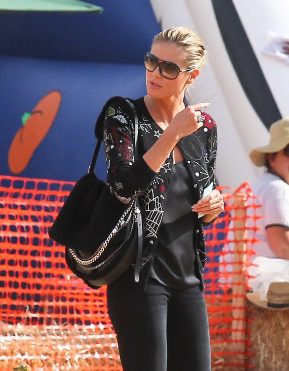 Reference image illustrating Celebrity Handbag Sightings at the Mr. Bones Pumpkin Patch: Chanel, Givenchy & More