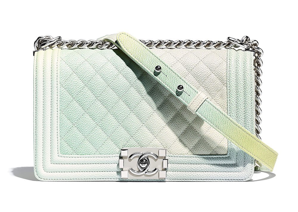 Reference image illustrating Chanel Rainbow Boy Bag Returns for Spring 2018 Pre-Collection with a New Mini Size