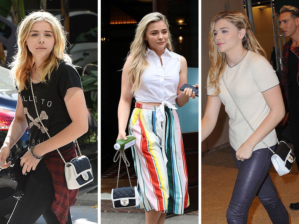Reference image illustrating Chloë Grace Moretz’s Chanel Bicolor Flap Bag: A Styling Masterclass in Black and White