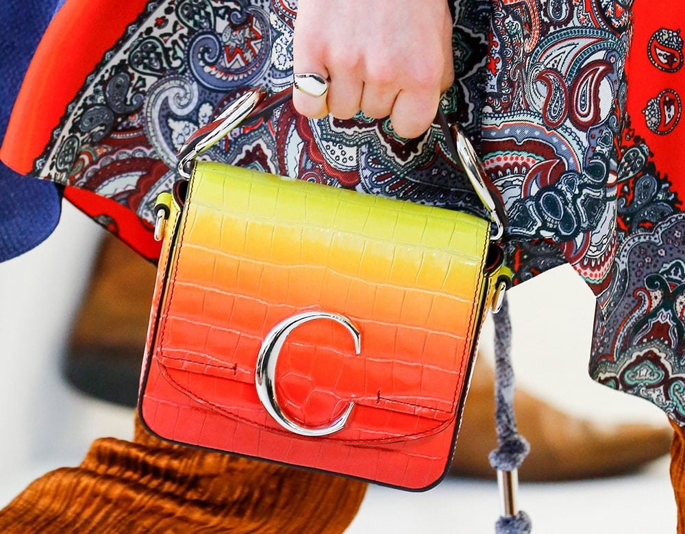 Reference image illustrating Chloé Spring 2019 Handbags: Bold C Logo Hardware and the Return of the Marcie