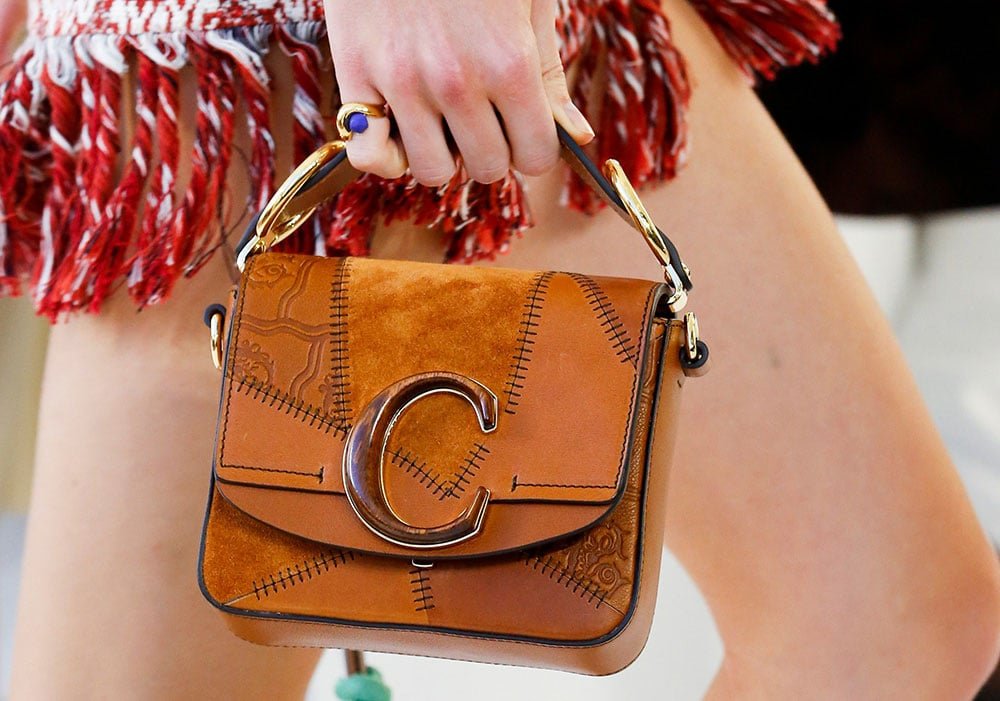 Reference image illustrating Chloé Spring 2019 Handbags: Bold C Logo Hardware and the Return of the Marcie
