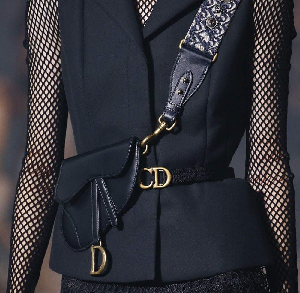 Reference image illustrating Dior Spring 2019 Handbags: Fabric Takes Center Stage with Logo Jacquard and Saddle Belt Bags