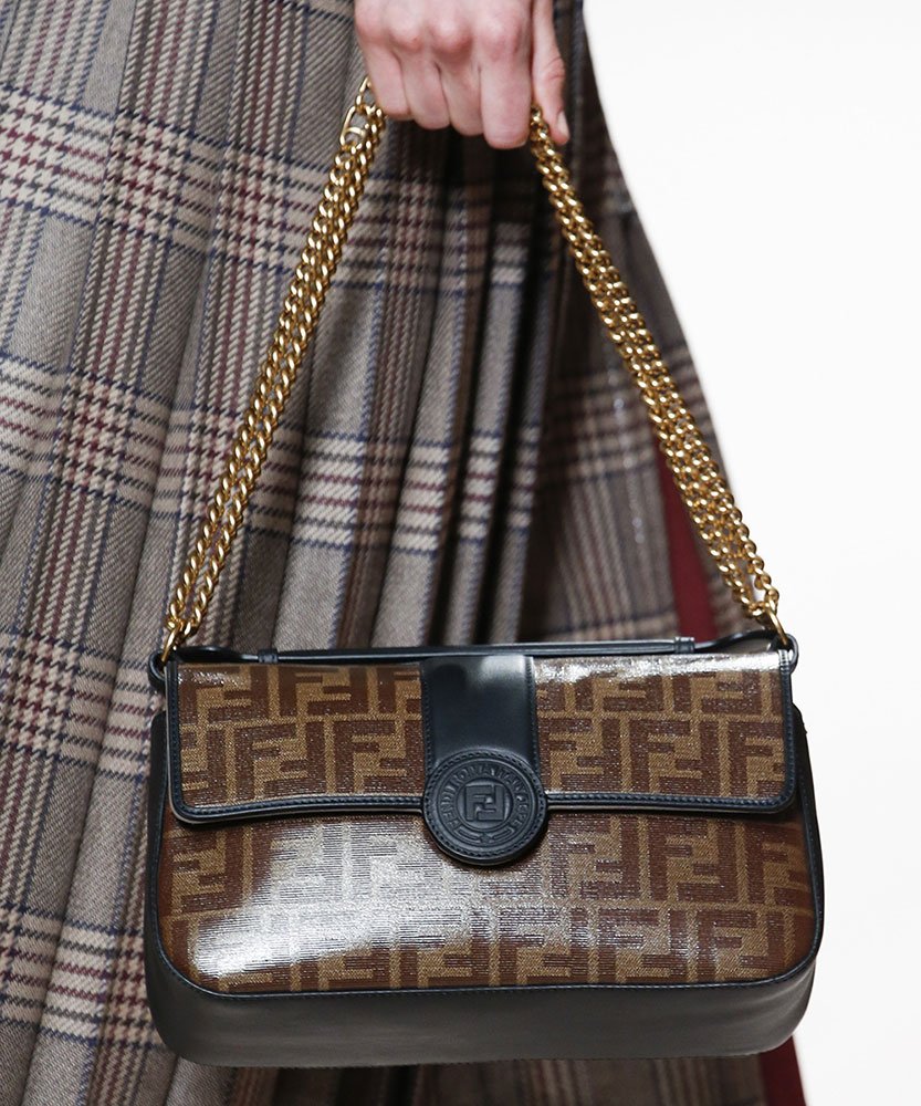 Reference image illustrating Fendi Fall 2018 Runway: Logo Mania, Peekaboo Bags, and Fur Revival