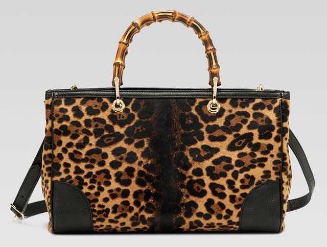 Reference image illustrating Gucci Fall 2013: Bold Lady Buckle Hardware and Jaguar Print Handbags