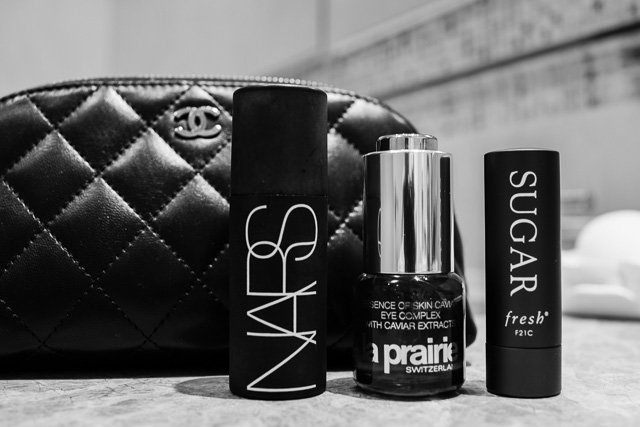 Reference image illustrating Inside a Chanel Cosmetic Pouch: Three Skincare Essentials for Ageless Beauty