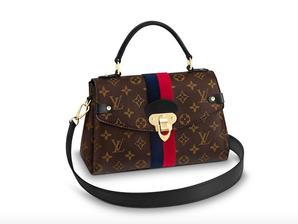 Reference image illustrating Louis Vuitton Fall 2018 Bags: Classic Silhouettes Meet Bold Stripes in Monogram and Epi Leather
