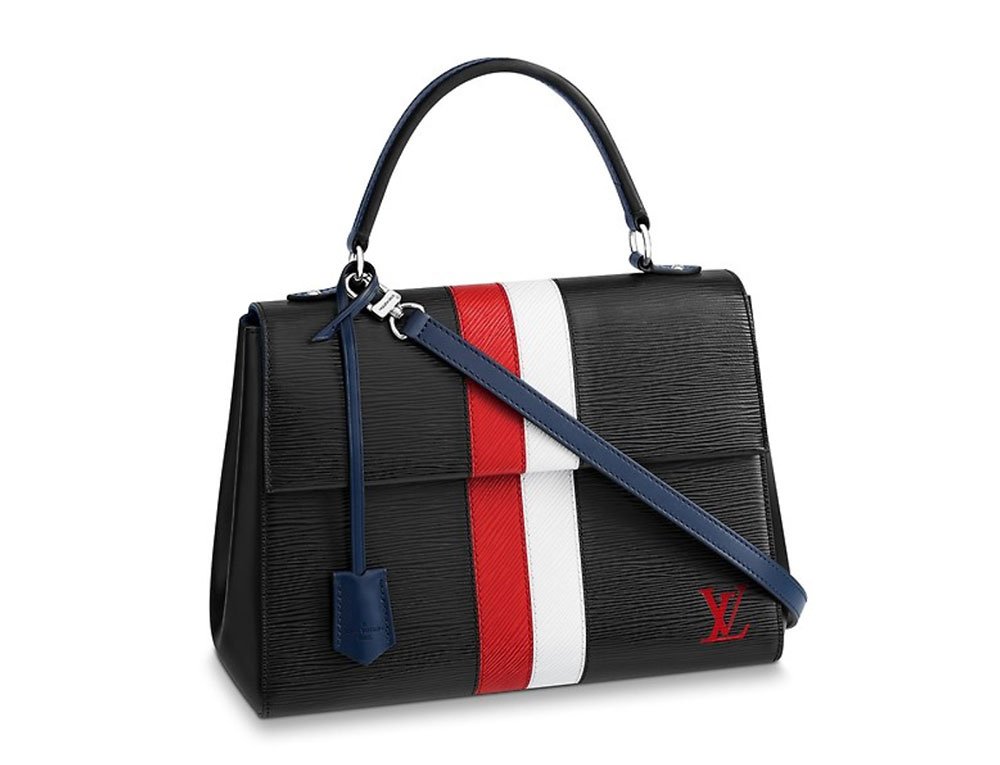 Reference image illustrating Louis Vuitton Fall 2018 Bags: Classic Silhouettes Meet Bold Stripes in Monogram and Epi Leather