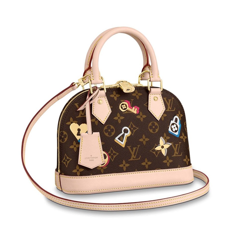 Reference image illustrating Louis Vuitton Love Lock Collection Spring 2019: Hearts, Locks & Keys on Iconic Bags