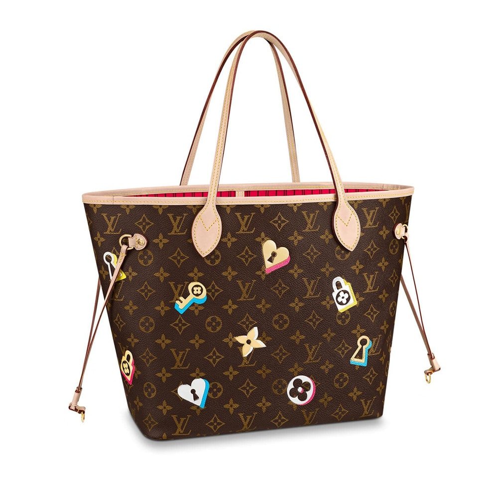 Reference image illustrating Louis Vuitton Love Lock Collection Spring 2019: Hearts, Locks & Keys on Iconic Bags