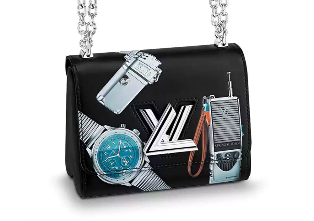 Reference image illustrating Louis Vuitton Pre-Fall 2018 Bags Feature Whimsical Watch and Lighter Illustrations