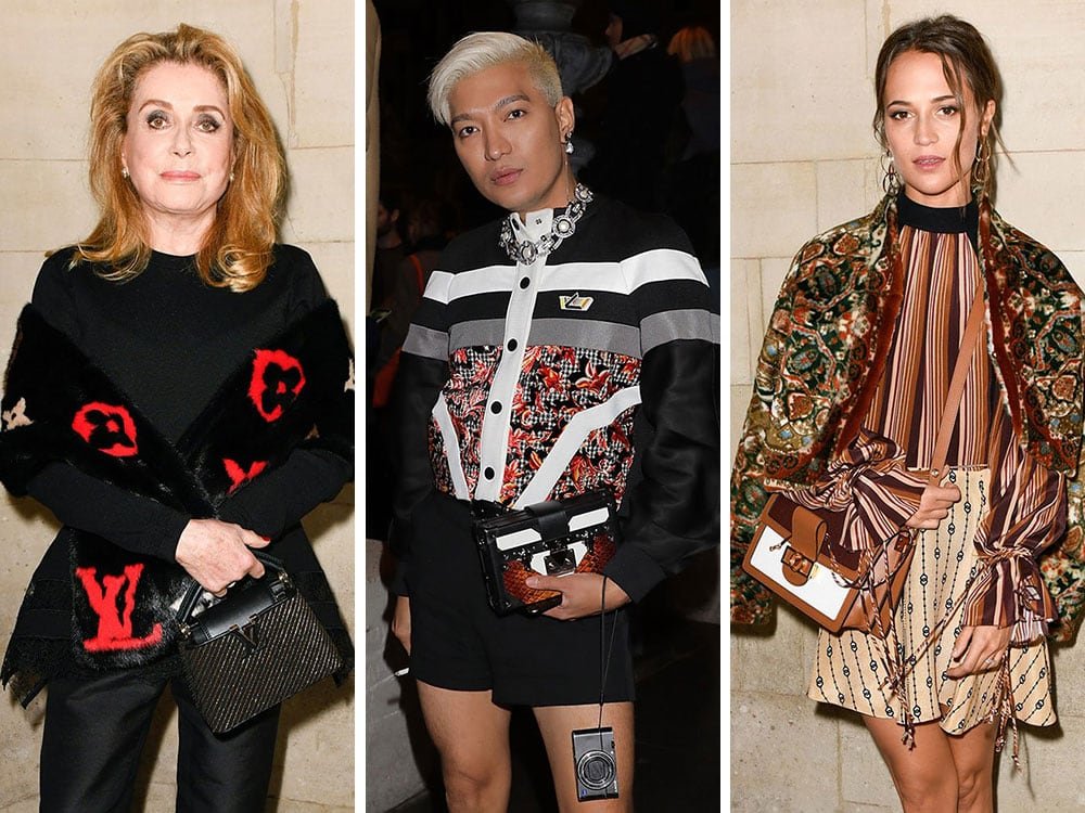 Reference image illustrating Louis Vuitton Spring 2019 Front Row: The Most Star-Studded Guest List with Iconic Handbags