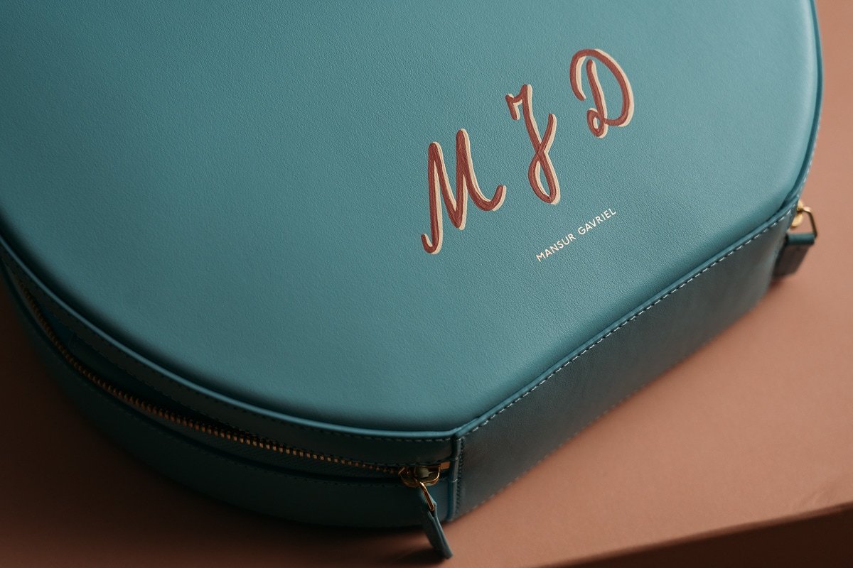 Reference image illustrating Mansur Gavriel Monogramming Service: Hand-Painted Personalization for Your Luxury Bag