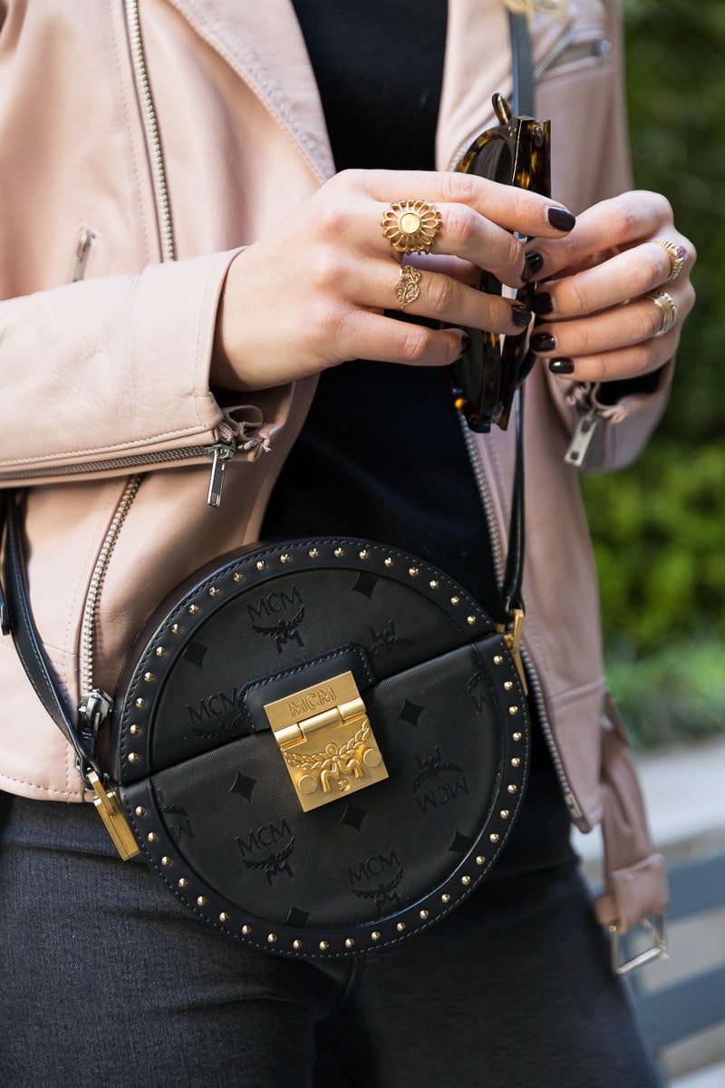 Reference image illustrating MCM Berlin Tambourine Crossbody Review: A Compact Circle Bag with Rock & Roll Edge