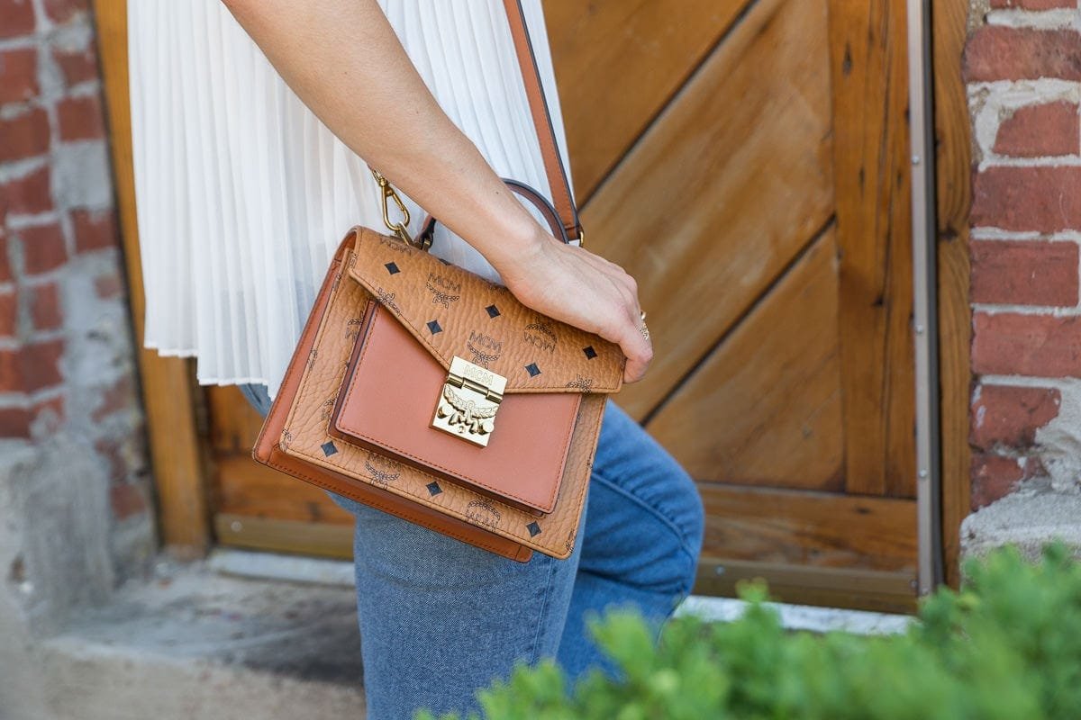Reference image illustrating MCM Patricia Visetos Satchel Review: A Logo Bag That Wins Hearts