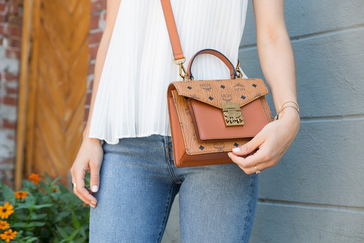 Reference image illustrating MCM Patricia Visetos Satchel Review: A Logo Bag That Wins Hearts