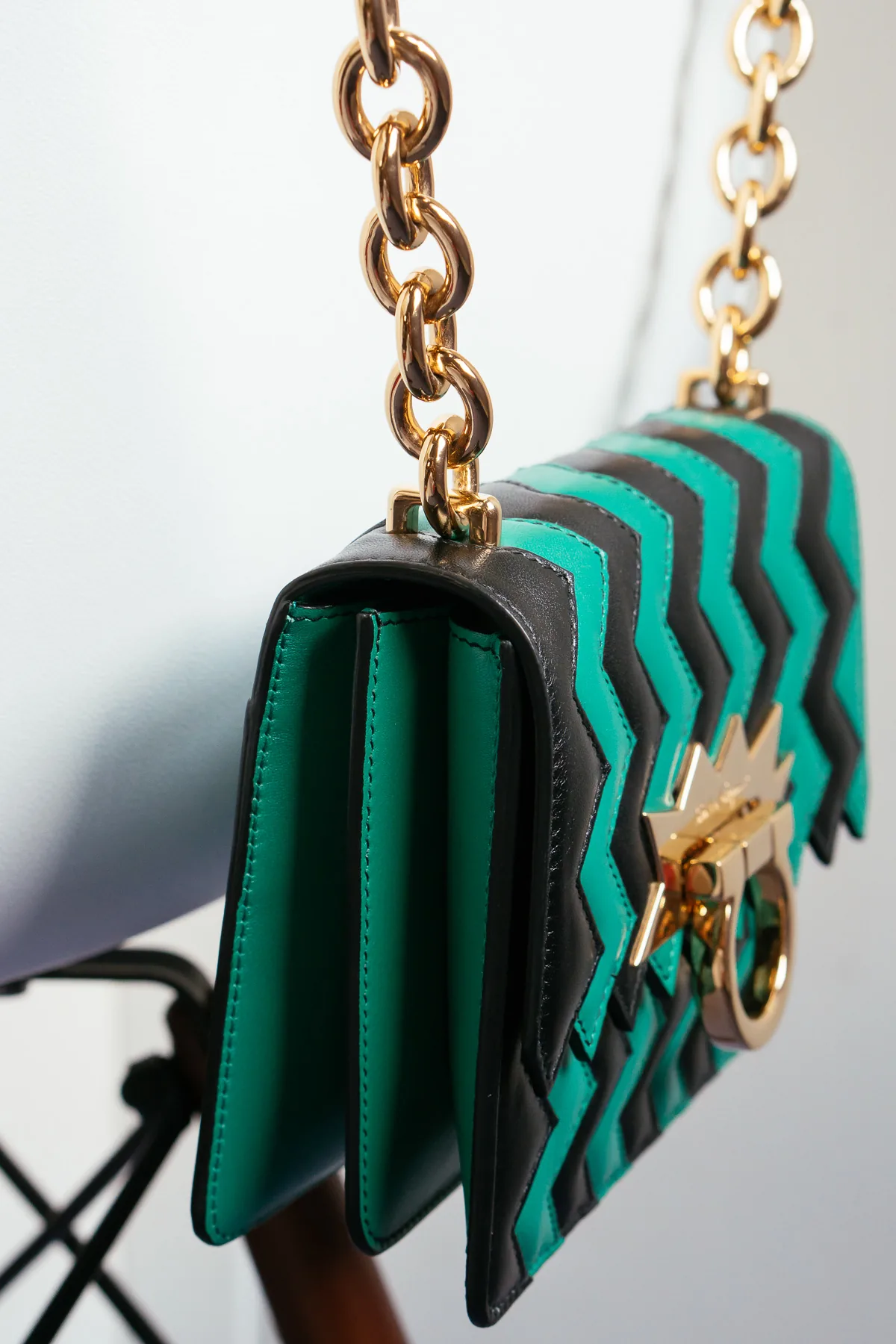 Reference image illustrating Salvatore Ferragamo ZigZag Mini Flap Bag Review: A Bold Summer Essential