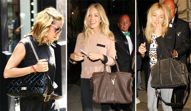 Reference image illustrating Sienna Miller's Handbag Collection: A Style Retrospective of Her Most Iconic Bags