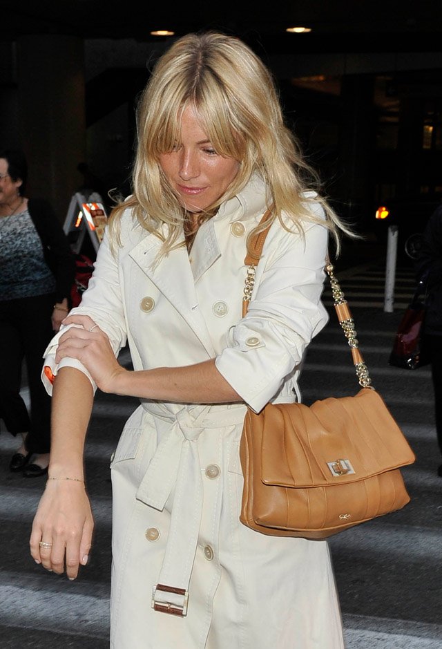 Reference image illustrating Sienna Miller's Handbag Collection: A Style Retrospective of Her Most Iconic Bags