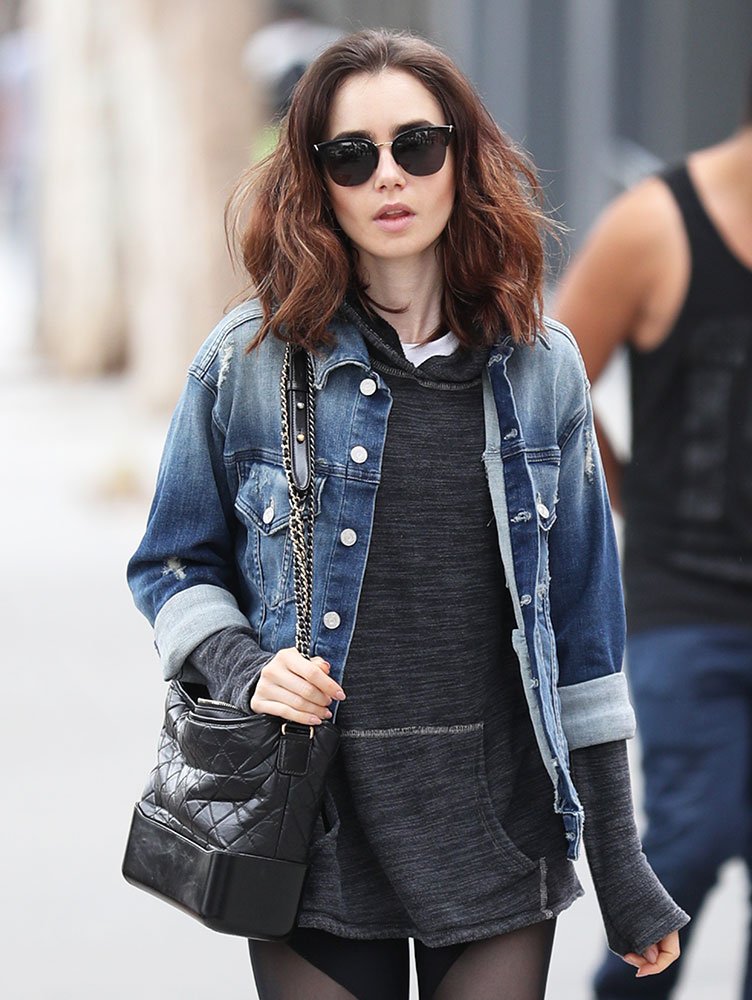 Reference image illustrating Why Lily Collins Can’t Put Down Her Chanel Gabrielle Bag: A Street Style Obsession