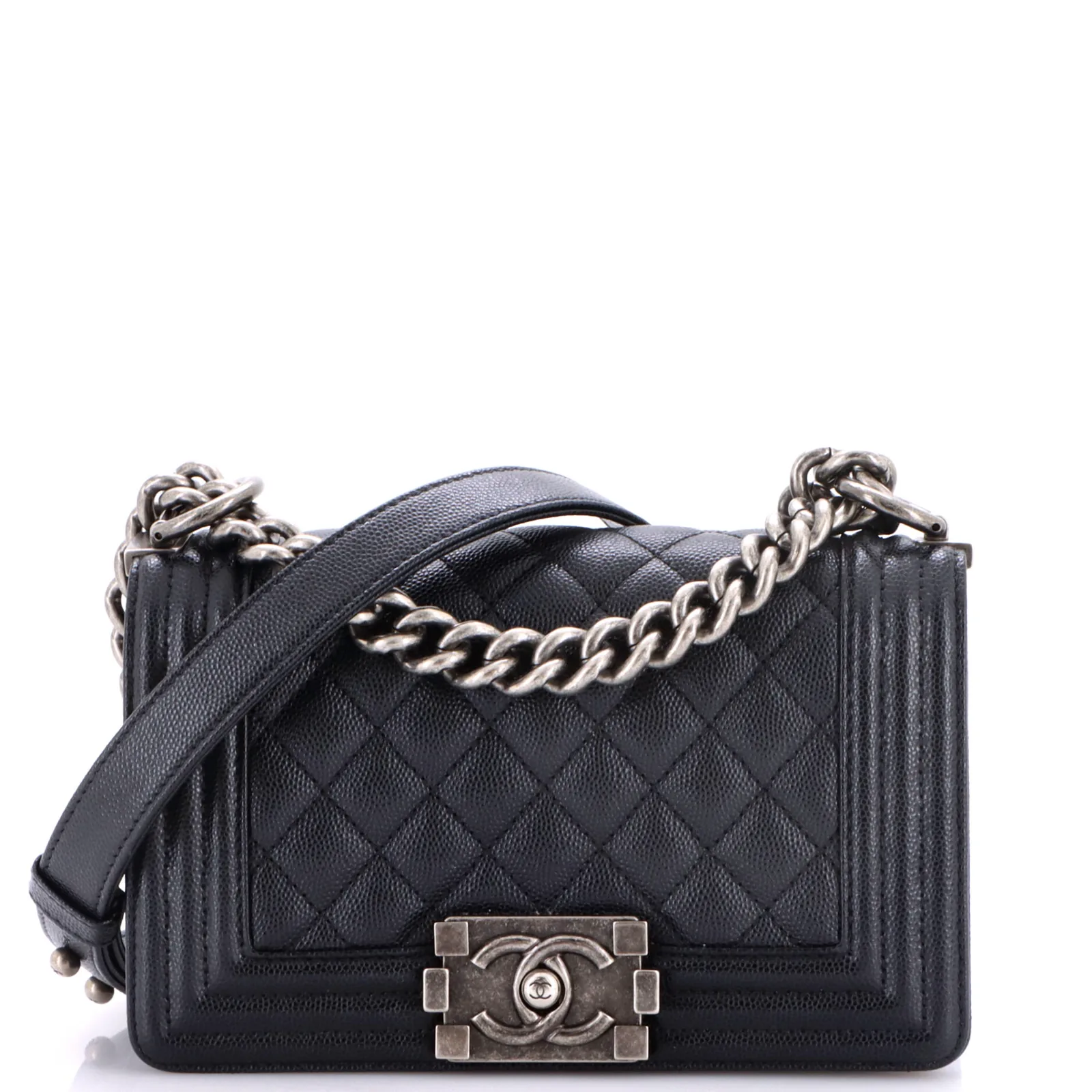 Chanel Boy Flap Bag Quilted Caviar Small: A Detailed Pre-Owned Guide thumbnail