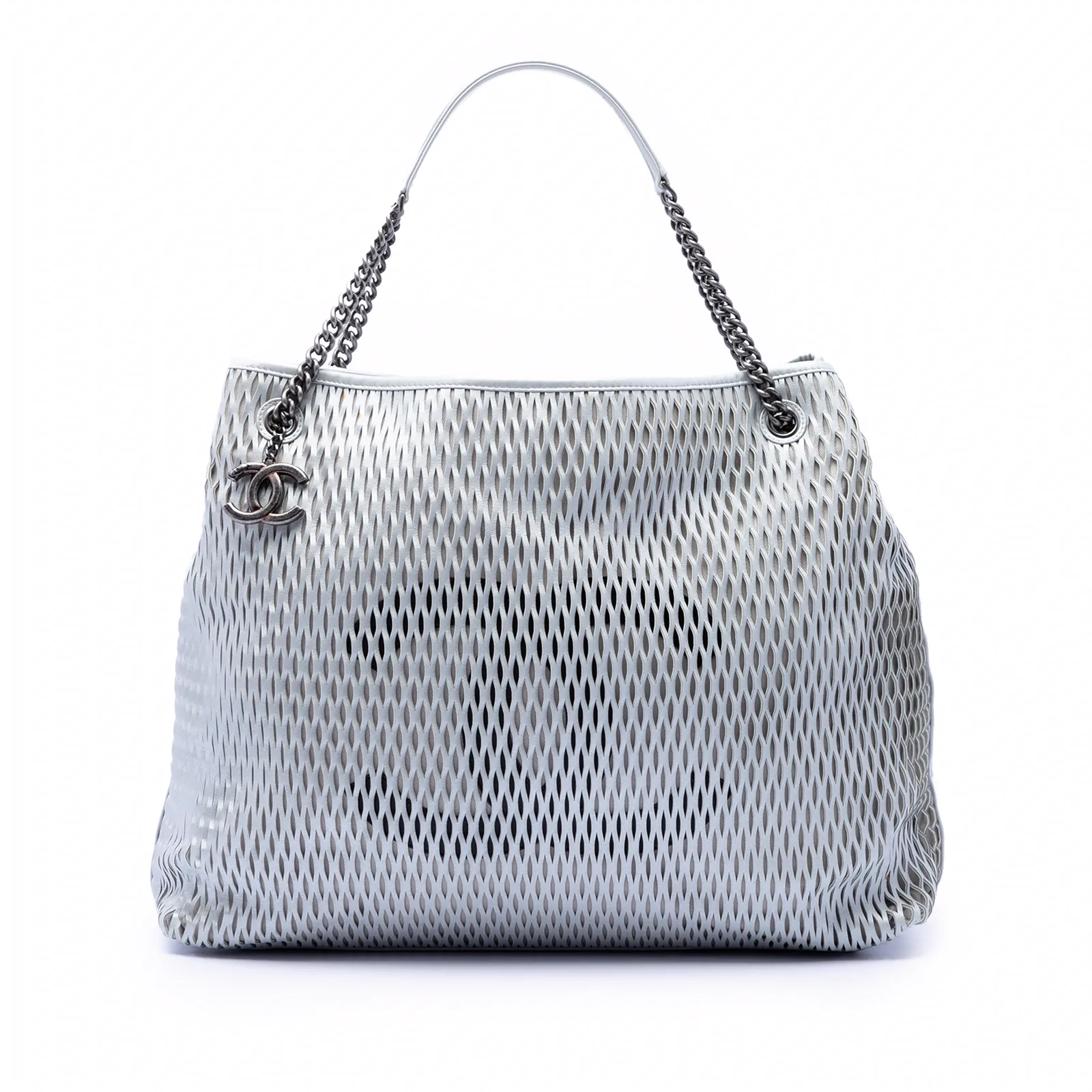 Chanel CC Logo Charm Tote Perforated Leather Medium: A Detailed Review thumbnail