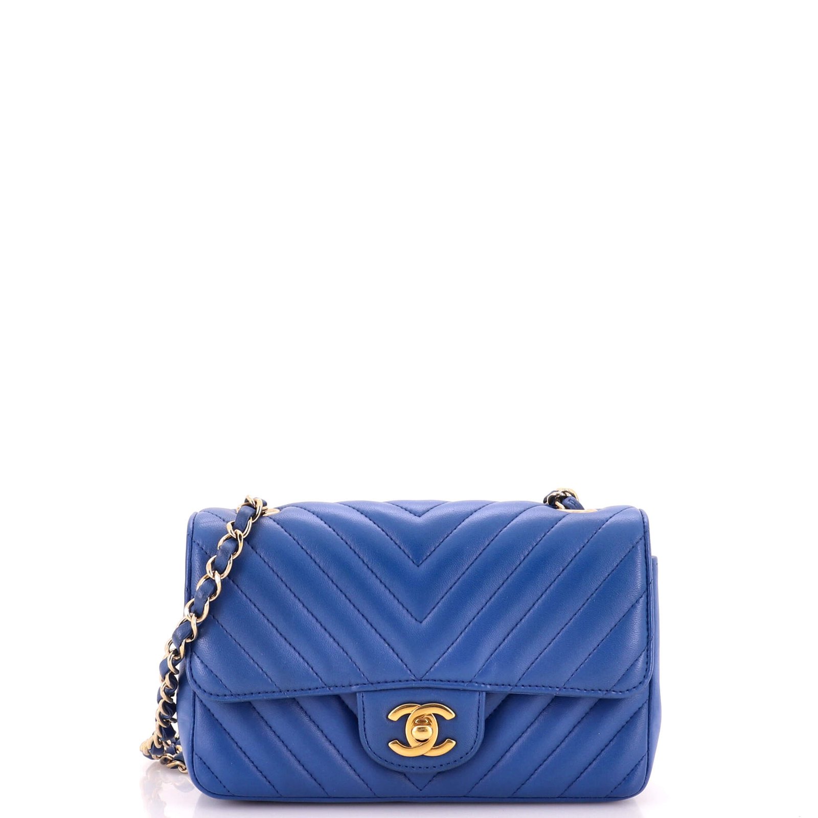 Chanel Classic Single Flap Bag Chevron Lambskin Mini: A Blue Icon Reimagined thumbnail