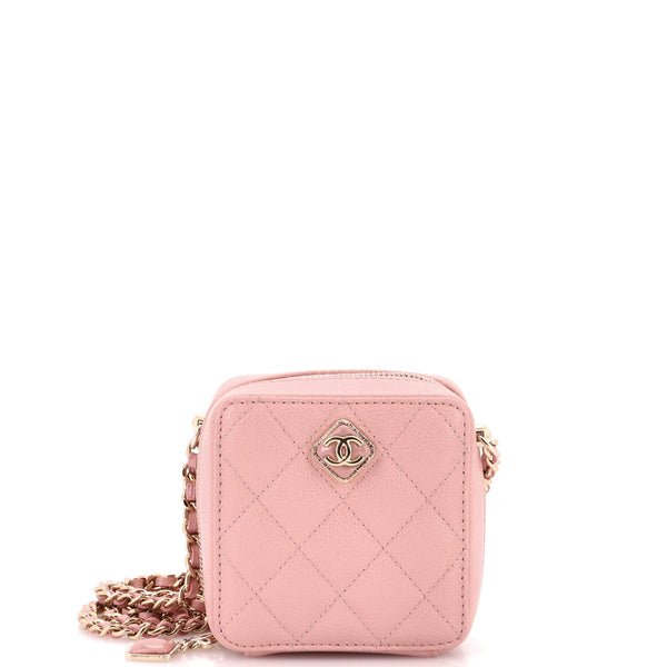 Reference image illustrating Chanel Diamond CC Zip Crossbody Quilted Caviar Mini: A Comprehensive Guide