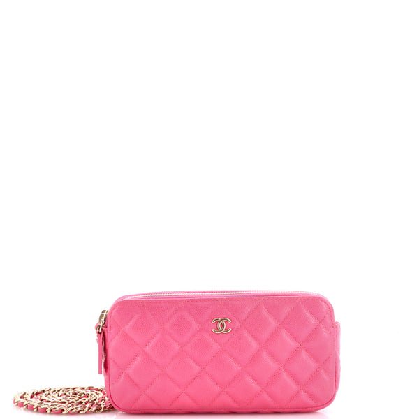Reference image illustrating Chanel Double Zip Clutch with Chain Quilted Caviar: A Pre-Loved Icon