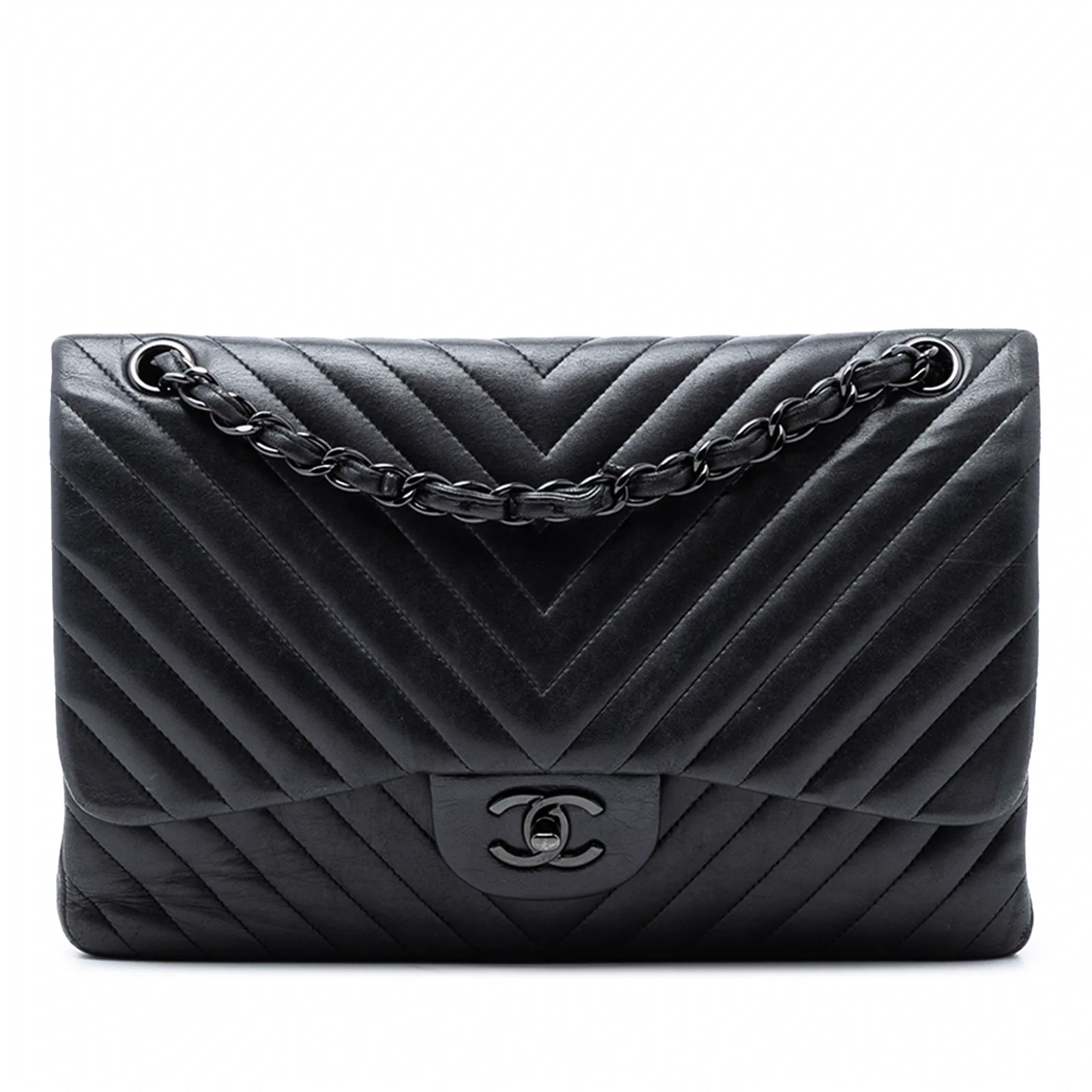 Chanel So Black Classic Double Flap Bag Chevron Lambskin Jumbo: A Collector’s Guide thumbnail