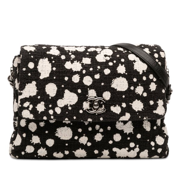 Reference image illustrating Chanel Splatter Paint Classic Double Flap Bag Tweed Medium: A Collector’s Guide