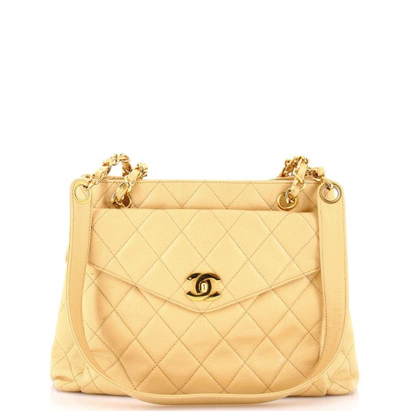 Reference image illustrating Chanel Vintage Front Pocket Shoulder Bag Quilted Caviar Medium: A Collector’s Guide