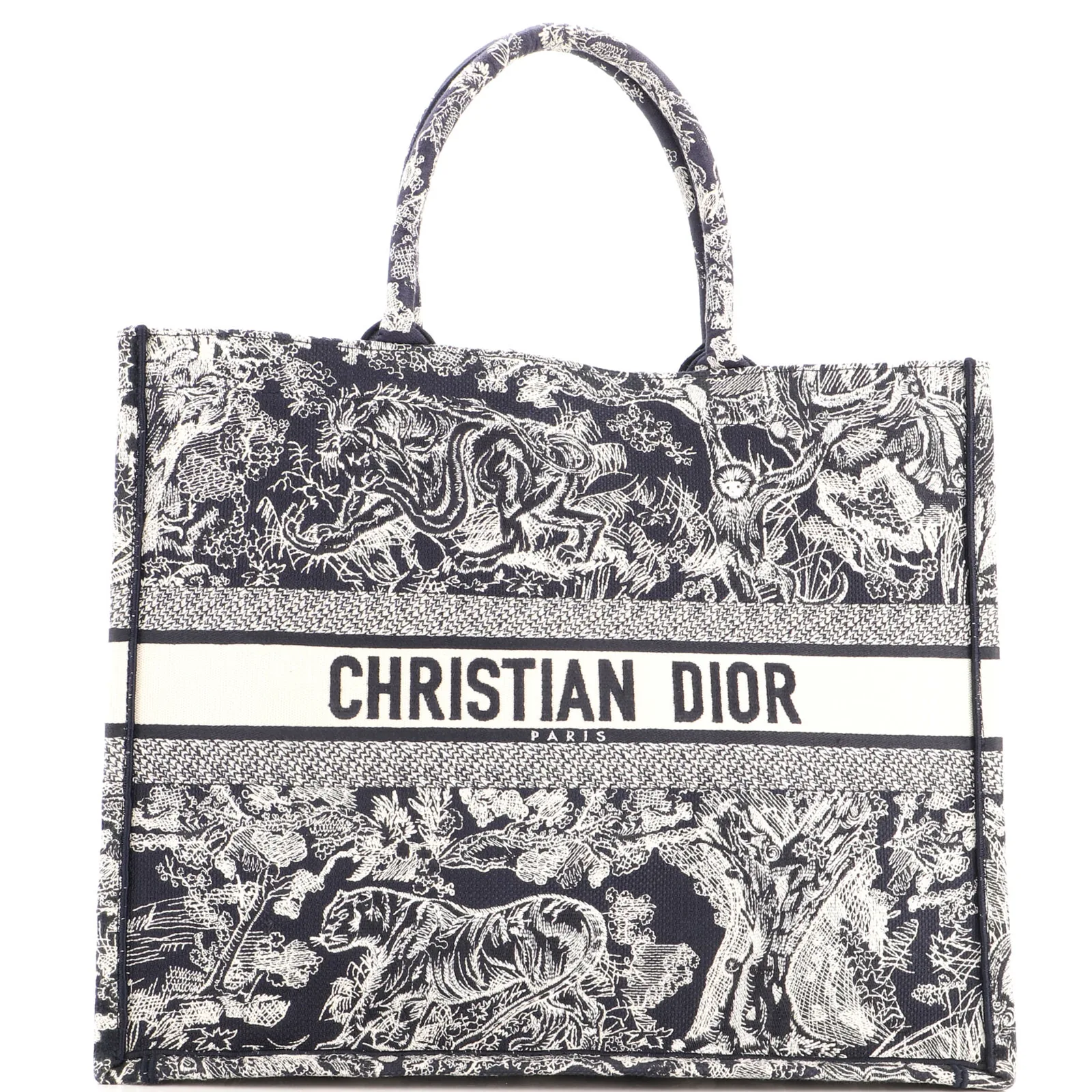 Christian Dior Book Tote Embroidered Canvas Large: A Timeless Icon of Luxury Craftsmanship thumbnail