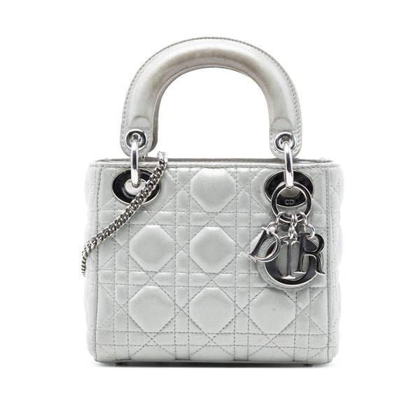 Reference image illustrating Lady Dior Chain Bag Cannage Quilt Iridescent Leather Mini: A Collector’s Guide