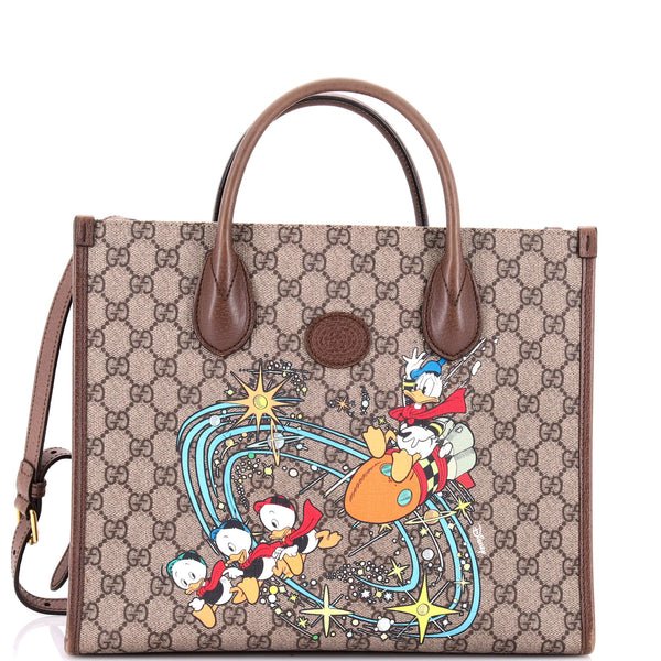 Reference image illustrating Gucci Disney Donald Duck Convertible Tote: A Collector’s Guide to the Printed GG Coated Canvas Medium